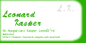 leonard kasper business card